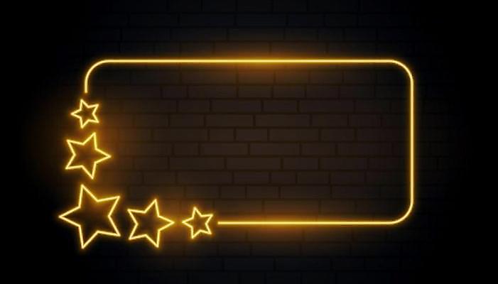 EPS 해외이미지 배너 별 선 라인일러스트 일러스트 프레임 사람없음 그래픽 빛 노란색 사각형 네온 해외일러스트 자연요소 도형 컬러 파일형식 벡터 이미지허브