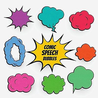 EPS 해외이미지 디자인 백그라운드 말풍선 스티커 생각 일러스트 추상 사람없음 세트 컬러풀 공백 표현 만화 복고 팝아트 코믹 카툰스타일 엘리먼트 팝 해외일러스트 컬러 무늬 그림 파일형식 벡터 이미지허브