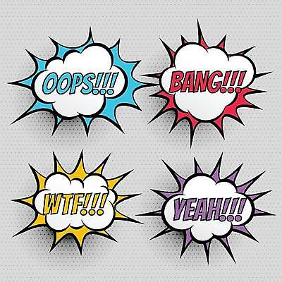 EPS 해외이미지 디자인 백그라운드 말풍선 스티커 일러스트 추상 사람없음 세트 놀람 공백 표현 폭발 만화 복고 팝아트 코믹 카툰스타일 엘리먼트 팝 효과 해외일러스트 감정 무늬 표정 그림 파일형식 벡터 이미지허브
