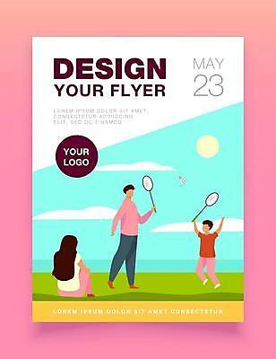 EPS 해외이미지 전신 디자인 공원 여자 남자 어린이 일러스트 가족 서기 들기 앉기 소년 성인 타이포그라피 세명 셔틀콕 홍보물 배드민턴 해외일러스트 문자 공공시설 스포츠용품 관계 모션 사람 구기 파일형식 벡터 이미지허브