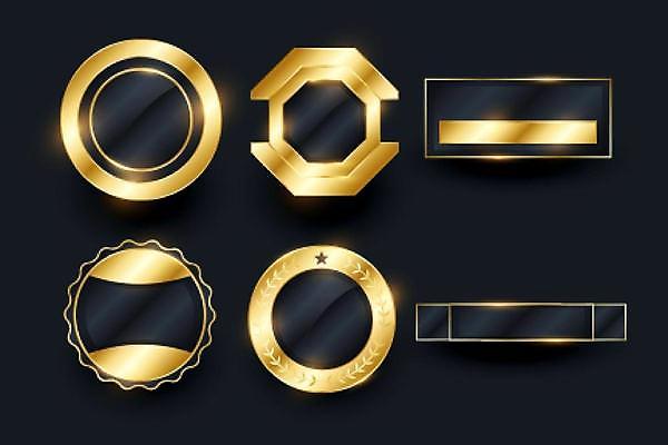 EPS 해외이미지 디자인 기념일 일러스트 프레임 사람없음 세트 라벨 검은색 금색 고급 선택 심볼 배지 엘리먼트 해외일러스트 컬러 컨셉 이벤트 파일형식 벡터 이미지허브