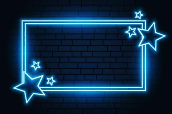 EPS 해외이미지 배너 별 선 라인일러스트 일러스트 프레임 사람없음 그래픽 파란색 빛 사각형 네온 해외일러스트 자연요소 도형 컬러 파일형식 벡터 이미지허브