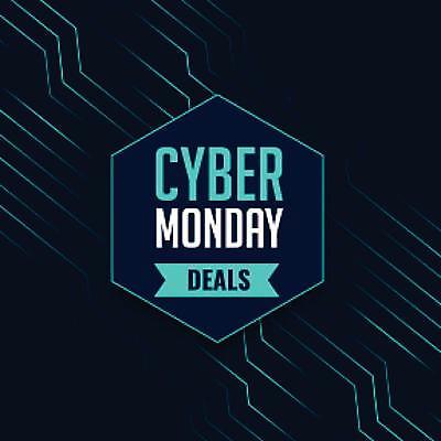 EPS 해외이미지 디자인 선 일러스트 사람없음 파란색 쇼핑 세일 검은색 사이버먼데이 해외일러스트 컬러 이벤트 파일형식 벡터 이미지허브