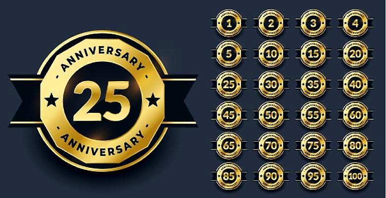 EPS 해외이미지 디자인 기념일 리본 일러스트 이벤트 사람없음 세트 숫자 라벨 검은색 금색 축하 심볼 배지 해외일러스트 문자 컬러 컨셉 프레임 파일형식 벡터 이미지허브