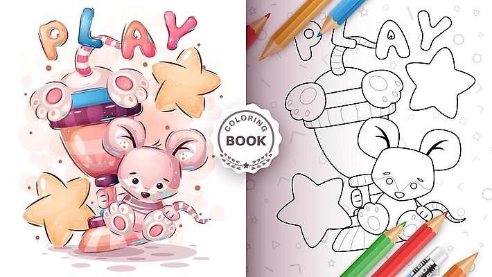 EPS 해외이미지 동물 캐릭터 어린이 패턴 일러스트 수채화 반려동물 페인트 아기 만화 해외일러스트 일러캐릭터 무늬 사람 파일형식 벡터 이미지허브