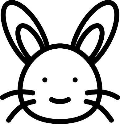 EPS 해외이미지 한마리 얼굴 일러스트 사람없음 토끼 심볼 라인아트 해외일러스트 1 선 포유류 신체부위 반려동물 파일형식 벡터 이미지허브