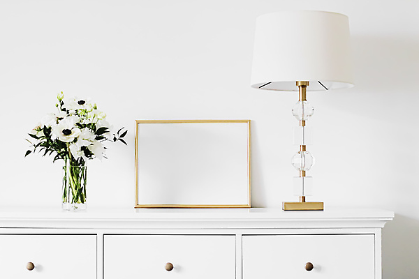 포토 JPG 해외이미지 꽃 액자 실내 사람없음 인테리어 꽃병 스탠드 서랍장 목업 수면등 해외포토 식물 디자인 가구 조명 내부 파일형식 이미지허브