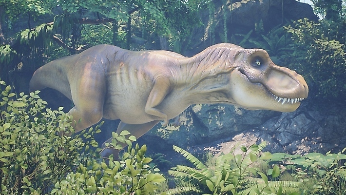 JPG 해외이미지 주간 나무 한마리 야생동물 사람없음 야외 3D 숲 고생물 육식공룡 티라노사우루스 쥬라기 해외포토 포토 자연요소 식물 동물 1 생물 디지털합성 공룡 파일형식 이미지허브