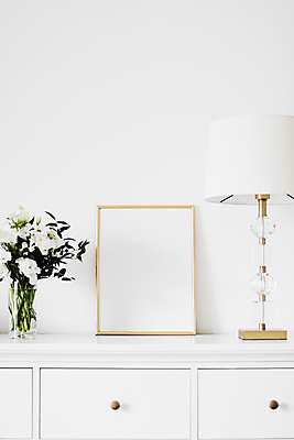 포토 JPG 해외이미지 꽃 액자 실내 사람없음 인테리어 꽃병 스탠드 서랍장 목업 수면등 해외포토 식물 디자인 가구 조명 내부 파일형식 이미지허브