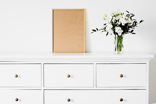 포토 JPG 해외이미지 꽃 액자 실내 사람없음 인테리어 꽃병 서랍장 목업 해외포토 식물 디자인 가구 내부 파일형식 이미지허브