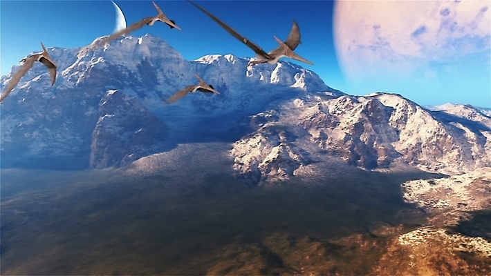 JPG 해외이미지 주간 야생동물 여러마리 산 사람없음 야외 3D 달 고생물 익룡 해외포토 포토 자연요소 동물 다수 생물 디지털합성 공룡 파일형식 이미지허브