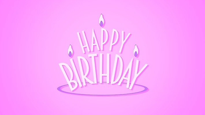 JPG 해외이미지 영어 분홍색 일러스트 촛불 타이포그라피 사람없음 생일 데이 해피버스데이 해외일러스트 문자 기념일 컬러 초 파일형식 이미지허브