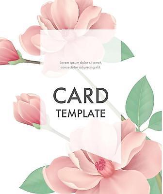 EPS 해외이미지 꽃 분홍색 잎 꽃무늬 카드템플릿 일러스트 프레임 타이포그라피 사람없음 해외일러스트 식물 템플릿 문자 컬러 무늬 카드_감사 파일형식 벡터 이미지허브