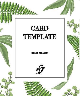 EPS 해외이미지 식물 잎 카드템플릿 일러스트 프레임 타이포그라피 사람없음 초록색 꽃봉오리 해외일러스트 템플릿 문자 꽃 컬러 카드_감사 파일형식 벡터 이미지허브