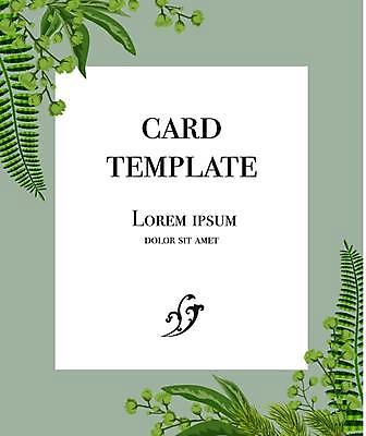EPS 해외이미지 식물 잎 카드템플릿 일러스트 프레임 타이포그라피 사람없음 초록색 꽃봉오리 해외일러스트 템플릿 문자 꽃 컬러 카드_감사 파일형식 벡터 이미지허브