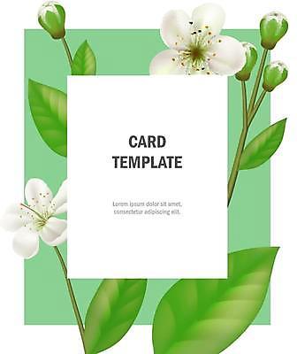 EPS 해외이미지 줄기 잎 카드템플릿 일러스트 프레임 타이포그라피 사람없음 초록색 꽃봉오리 사과꽃 해외일러스트 식물 템플릿 문자 꽃 컬러 카드_감사 파일형식 벡터 이미지허브