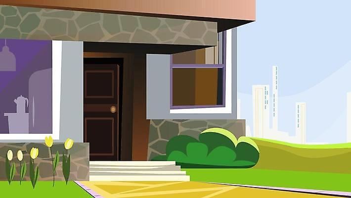 EPS 해외이미지 외관 꽃 일러스트 창문 주택 사람없음 건물 문 해외일러스트 식물 건축물 파일형식 벡터 이미지허브