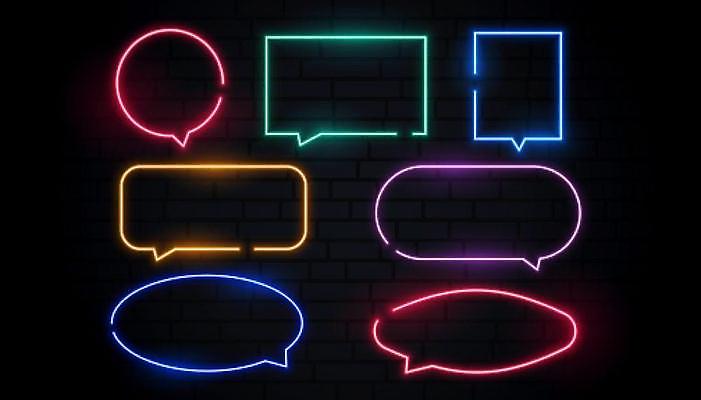 EPS 해외이미지 배너 선 말풍선 라인일러스트 일러스트 사각프레임 프레임 사람없음 그래픽 빛 네온 해외일러스트 사각형 파일형식 벡터 이미지허브