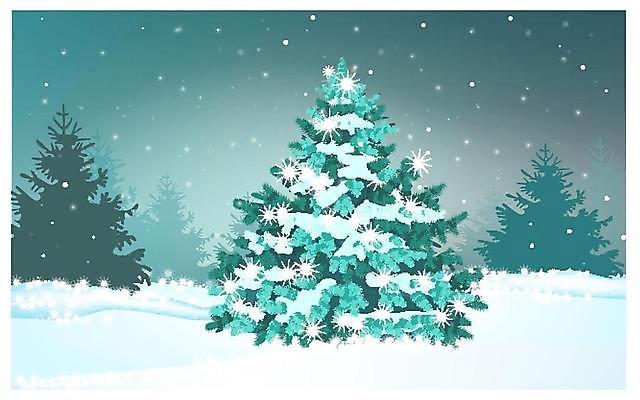 EPS 해외이미지 나무 겨울 일러스트 눈꽃 사람없음 설원 눈 겨울풍경 해외일러스트 자연요소 식물 계절 날씨 눈_날씨 풍경 파일형식 벡터 이미지허브