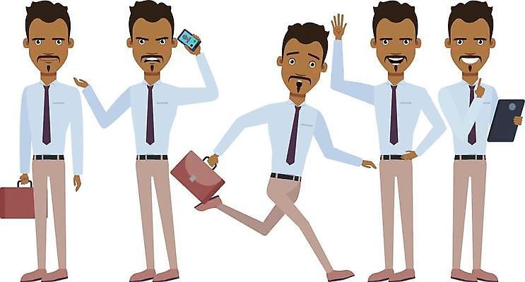 EPS 해외이미지 전신 남자 인물캐릭터 서류가방 일러스트 미소 들기 정장 여러명 성인 세트 달리기 손들기 짜증 비즈니스맨 비즈니스캐릭터 서류판 성인남자만 해외일러스트 일러캐릭터 캐릭터 옷 감정 다수 가방 비즈니스 모션 표정 사람 사무용품 직장인 남자만 성인만 파일형식 벡터 이미지허브