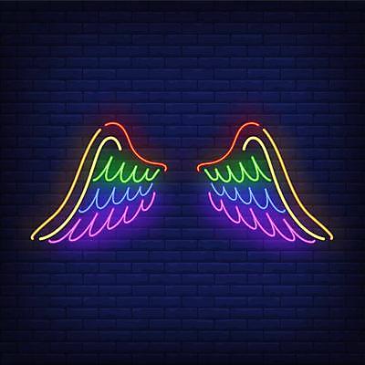 EPS 해외이미지 날개 일러스트 사람없음 네온 무지개색 해외일러스트 컬러풀 파일형식 벡터 이미지허브