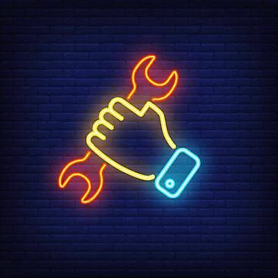 EPS 해외이미지 손 스티커 일러스트 들기 신체부위 스패너 화려 심볼 라인아트 네온 해외일러스트 선 컨셉 모션 사람 공구 파일형식 벡터 이미지허브