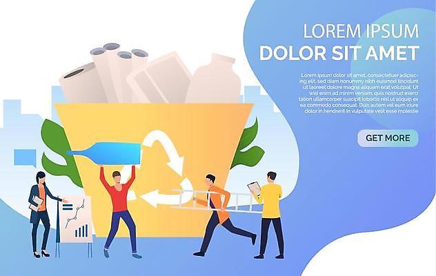 EPS 해외이미지 전신 여자 남자 일러스트 사다리 유리병 들기 여러명 성인 파란색 달리기 재활용 쓰레기통 환경오염 쓰레기 친환경 분리수거 차트보드 성인만 해외일러스트 컬러 다수 컨셉 모션 병_용기 사람 환경 도구 파일형식 벡터 이미지허브