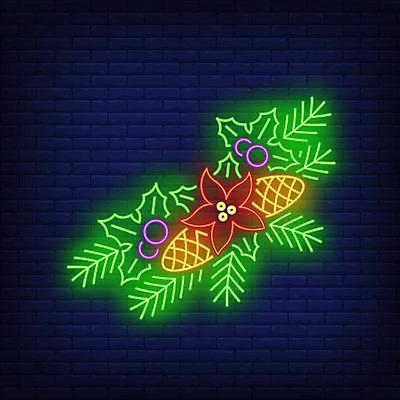 EPS 해외이미지 열매 꽃 스티커 잎 일러스트 사람없음 화려 심볼 라인아트 네온 솔방울 해외일러스트 식물 선 컨셉 파일형식 벡터 이미지허브