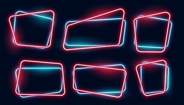 EPS 해외이미지 배너 선 라인일러스트 일러스트 프레임 사람없음 그래픽 빛 사각형 네온 겹침 해외일러스트 도형 파일형식 벡터 이미지허브