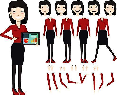 EPS 해외이미지 전신 손 여자 인물캐릭터 일러스트 미소 들기 정장 여러명 성인 신체부위 세트 태블릿 머리 걷기 하반신 짜증 가리킴 비즈니스우먼 비즈니스캐릭터 팔 성인여자만 해외일러스트 일러캐릭터 캐릭터 옷 감정 다수 비즈니스 모션 표정 사람 손짓 전자제품 스마트기기 직장인 여자만 성인만 파일형식 벡터 이미지허브