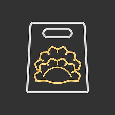 EPS 해외이미지 일러스트 포장 사람없음 종이봉투 검은색 만두 배달음식 해외일러스트 음식 컬러 봉투 배달 파일형식 벡터 이미지허브