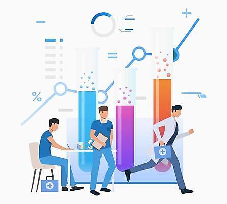 EPS 해외이미지 전신 남자 과학 의자 일러스트 의학 그래프 실험 서기 들기 앉기 성인 세명 달리기 실험실 구급상자 과학자 책상 시험관 서류판 해외일러스트 직업 가구 모션 실험기구 사람 사무용품 의료용품 학자 파일형식 벡터 이미지허브