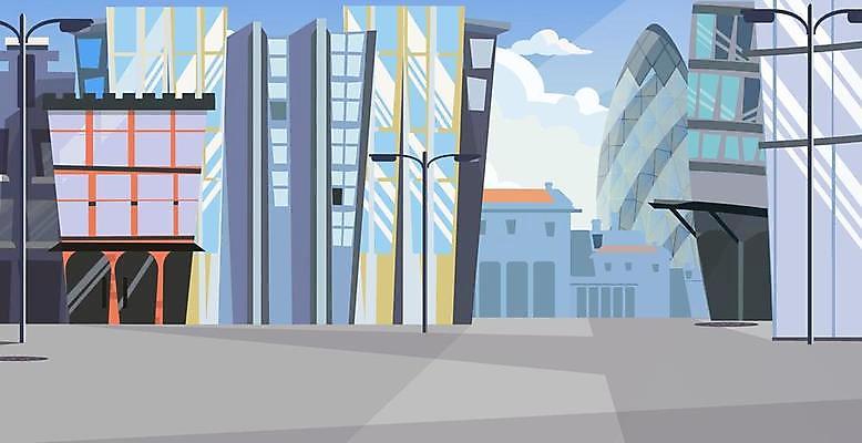 EPS 해외이미지 가로등 일러스트 창문 빌딩 사람없음 건물 도시 해외일러스트 건축물 공공시설 파일형식 벡터 이미지허브