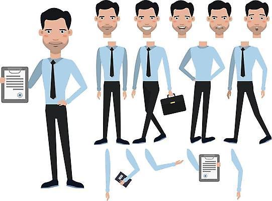 EPS 해외이미지 전신 남자 인물캐릭터 허리손 가방 일러스트 미소 들기 정장 여러명 성인 신체부위 세트 머리 걷기 다이어리 놀람 하반신 비즈니스맨 비즈니스캐릭터 팔 서류판 성인만 해외일러스트 일러캐릭터 캐릭터 잡화 옷 감정 포즈 다수 비즈니스 모션 표정 사람 사무용품 직장인 파일형식 벡터 이미지허브