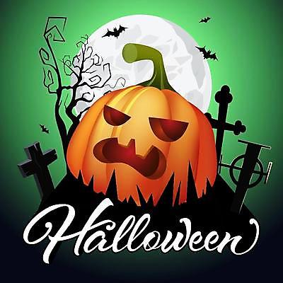 EPS 해외이미지 나무 일러스트 호박 이벤트 사람없음 초록색 할로윈 달 무덤 박쥐 잭오랜턴 해외일러스트 자연요소 식물 컬러 채소 포유류 파일형식 벡터 이미지허브