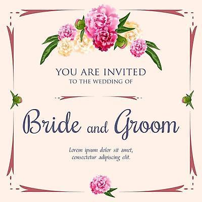 EPS 해외이미지 템플릿 결혼 잎 일러스트 결혼식 사각프레임 타이포그라피 사람없음 청첩장 작약 해외일러스트 식물 문자 꽃 카드_감사 프레임 이벤트 사각형 파일형식 벡터 이미지허브