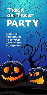 EPS 해외이미지 나무 일러스트 호박 이벤트 사람없음 파란색 할로윈 거미줄 잭오랜턴 해외일러스트 식물 컬러 채소 파일형식 벡터 이미지허브