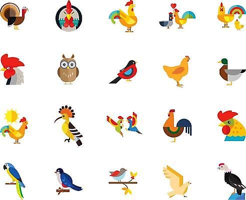 EPS 해외이미지 여러마리 일러스트 조류 병아리 사람없음 가축 나뭇가지 하트 닭 싸움 앵무새 부엉이 칠면조 청둥오리 수탉 해외일러스트 모양 나무 동물 다수 모션 오리 수컷 파일형식 벡터 이미지허브