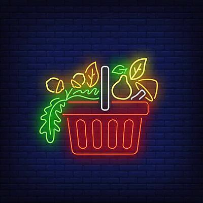 EPS 해외이미지 디자인 계절 백그라운드 컨셉 일러스트 추상 간판 사람없음 그래픽 빛 쇼핑 세일 바구니 버섯 가을 심볼 네온 개암 해외일러스트 열매 무늬 파일형식 벡터 식물 이미지허브