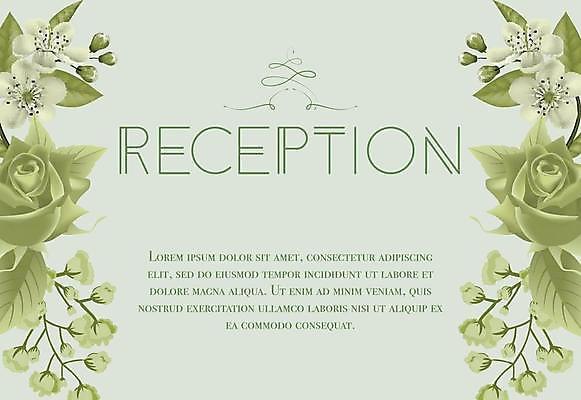 EPS 해외이미지 템플릿 결혼 잎 일러스트 결혼식 타이포그라피 사람없음 연두색 장미 벚꽃 청첩장 해외일러스트 식물 문자 꽃 카드_감사 이벤트 초록색 파일형식 벡터 이미지허브