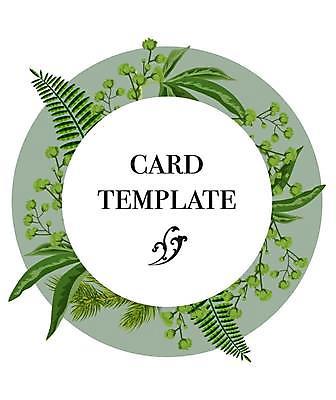 EPS 해외이미지 식물 잎 카드템플릿 일러스트 프레임 타이포그라피 사람없음 초록색 꽃봉오리 해외일러스트 템플릿 문자 꽃 컬러 카드_감사 파일형식 벡터 이미지허브