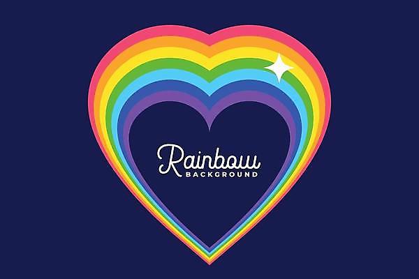 EPS 해외이미지 백그라운드 무지개 일러스트 사람없음 하트 남색 무지개색 해외일러스트 자연요소 모양 컬러 컬러풀 파일형식 벡터 이미지허브