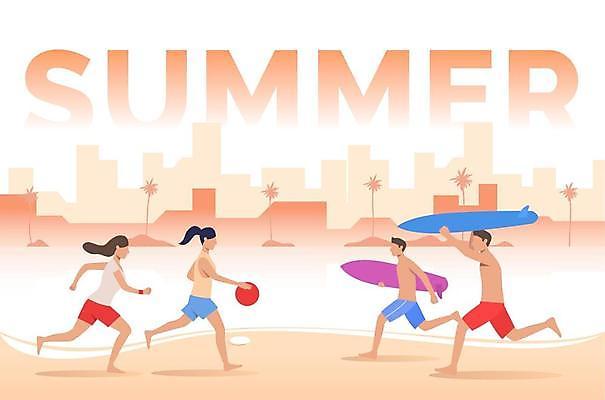 EPS 해외이미지 전신 영어 여자 남자 실루엣 일러스트 들기 여러명 성인 타이포그라피 해변 건물 여름휴가 야자수 달리기 주황색 서핑보드 공놀이 성인만 들어올리기 해외일러스트 나무 문자 건축물 바다 컬러 다수 공 모션 놀이 휴가 촬영기법 사람 보드_스포츠 파일형식 벡터 여름_계절 이미지허브
