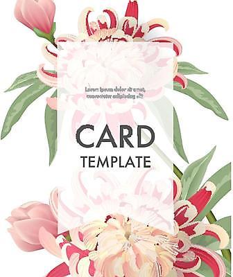 EPS 해외이미지 줄기 분홍색 잎 카드템플릿 일러스트 프레임 국화 타이포그라피 사람없음 초록색 꽃봉오리 해외일러스트 식물 템플릿 문자 꽃 컬러 카드_감사 파일형식 벡터 이미지허브