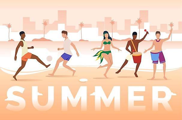 EPS 해외이미지 전신 영어 여자 남자 수영복 실루엣 여행 일러스트 공 여러명 성인 타이포그라피 해변 건물 여름휴가 주황색 춤 도시 작은북 공차기 성인만 해외일러스트 문자 건축물 옷 바다 컬러 다수 모션 휴가 문화예술 촬영기법 사람 북 파일형식 벡터 여름_계절 이미지허브