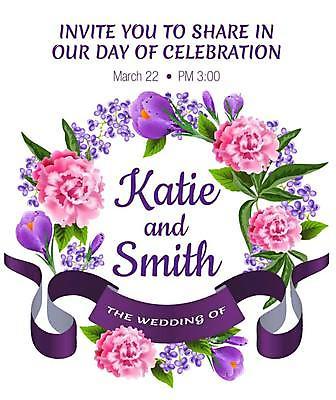 EPS 해외이미지 템플릿 꽃 리본 결혼 잎 일러스트 결혼식 타이포그라피 사람없음 화환 제비꽃 청첩장 작약 해외일러스트 식물 문자 카드_감사 이벤트 파일형식 벡터 이미지허브