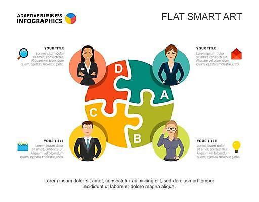 EPS 해외이미지 여자 남자 허리손 일러스트 비즈니스 전구 돋보기 여러명 상반신 성인 팔짱 자료 인포그래픽 비즈니스맨 비즈니스우먼 원형 퍼즐 편지 퍼즐조각 목차 성인만 해외일러스트 도형 조각 포즈 다수 모션 사람 직장인 파일형식 벡터 이미지허브