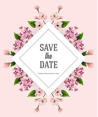 EPS 해외이미지 꽃 분홍색 잎 카드템플릿 일러스트 프레임 타이포그라피 사람없음 꽃봉오리 라일락 해외일러스트 식물 템플릿 문자 컬러 카드_감사 파일형식 벡터 이미지허브