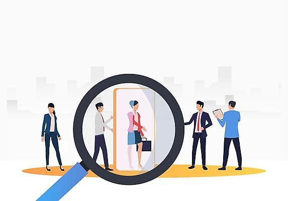 EPS 해외이미지 전신 여자 남자 서류가방 일러스트 돋보기 서기 들기 정장 여러명 성인 스마트폰 비즈니스맨 비즈니스우먼 문서 성인만 해외일러스트 옷 다수 가방 비즈니스 모션 사람 핸드폰 스마트기기 직장인 파일형식 벡터 이미지허브