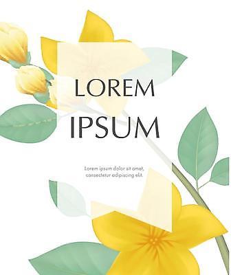 EPS 해외이미지 꽃 줄기 잎 카드템플릿 일러스트 프레임 타이포그라피 사람없음 초록색 노란색 해외일러스트 식물 템플릿 문자 컬러 카드_감사 파일형식 벡터 이미지허브